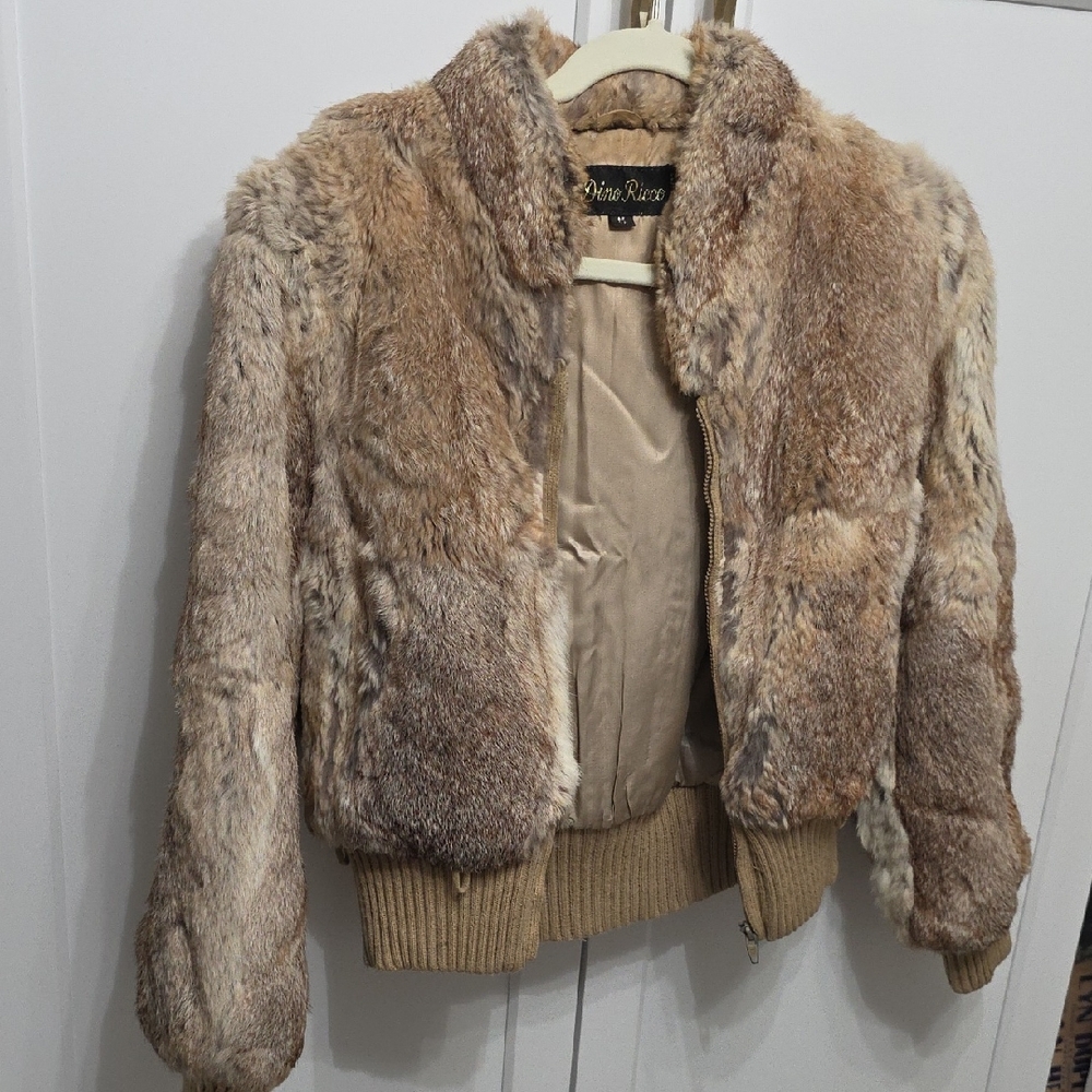 Cozy Teddy Jacket in Tan and Cream